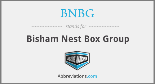 What is the abbreviation for bisham nest box group?